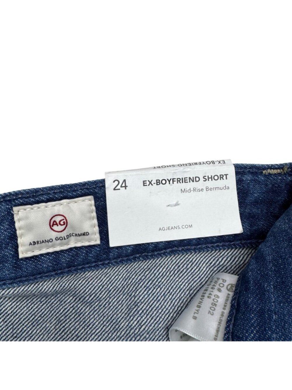 NWT $168 AG Jeans Ex-Boyfriend Shorts Women's Mid-Rise Bermuda Frayed Hem Sz 24 - Picture 4 of 9